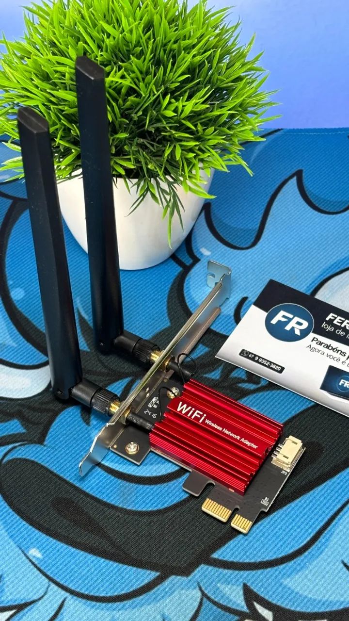  Placa de Rede Wi-Fi PCIe Fenvi 5GHz + Bluetooth 4.0 para PC - Foto 2