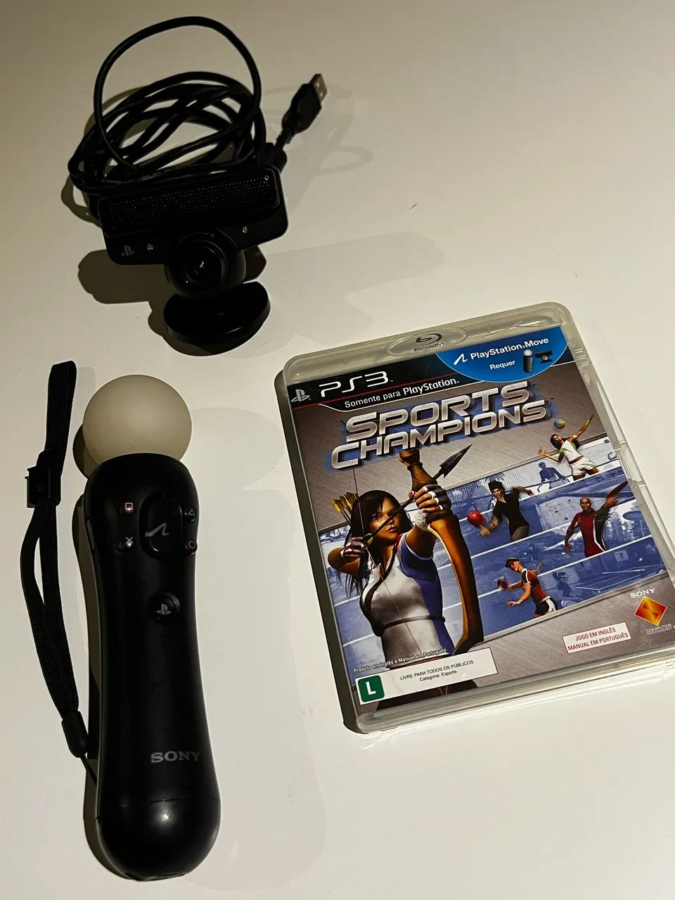 Kit Move Ps3 Playstation 3 Ps Move Câmera Jogo Bastão Motion - Foto 6