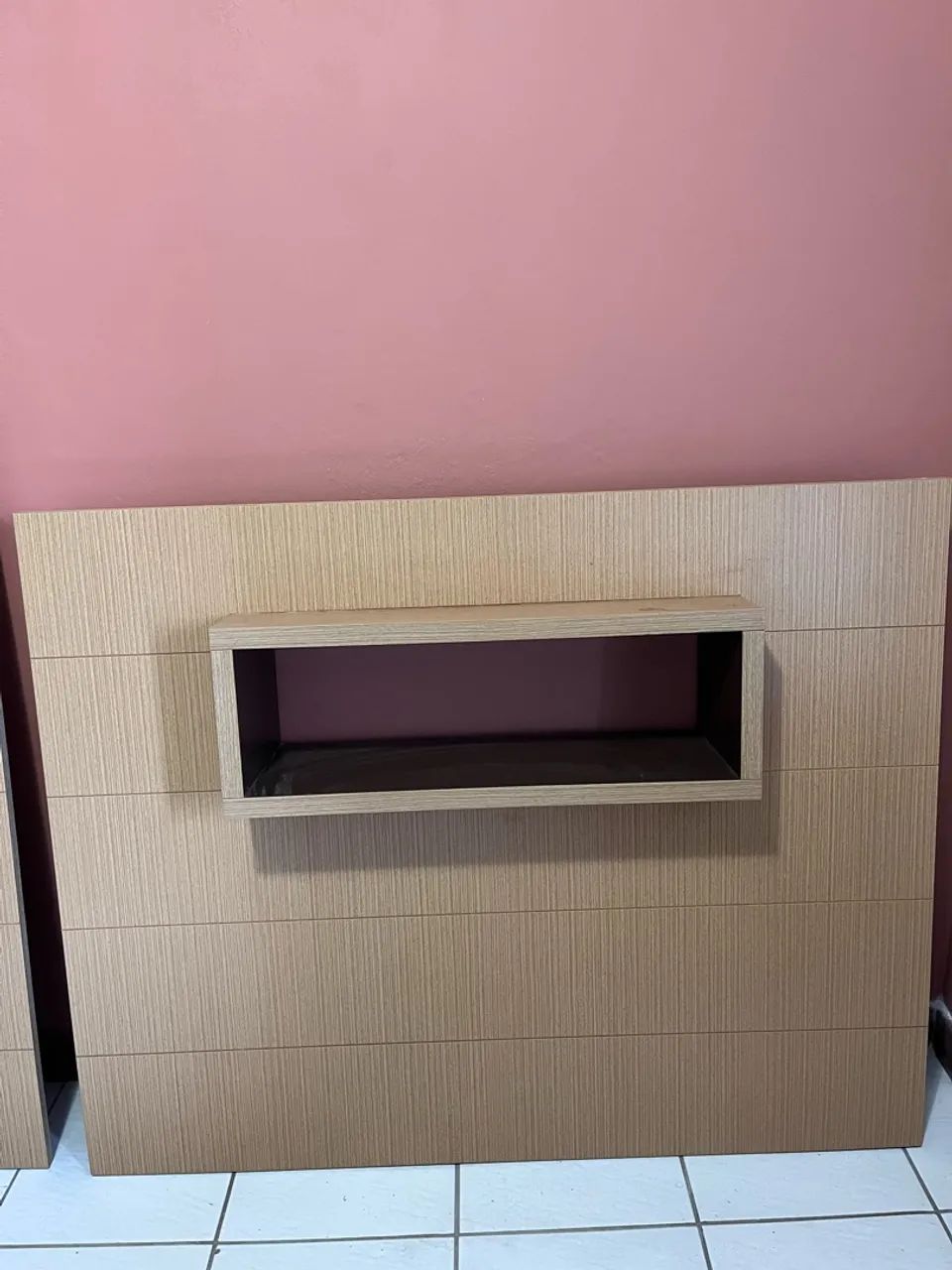 Conjunto de 2 Painéis de MDF para TV/Decoração - Madeira Clara - Foto 4