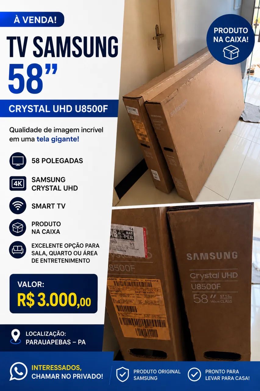 TV Samsung, 58PL, 4k, Smart