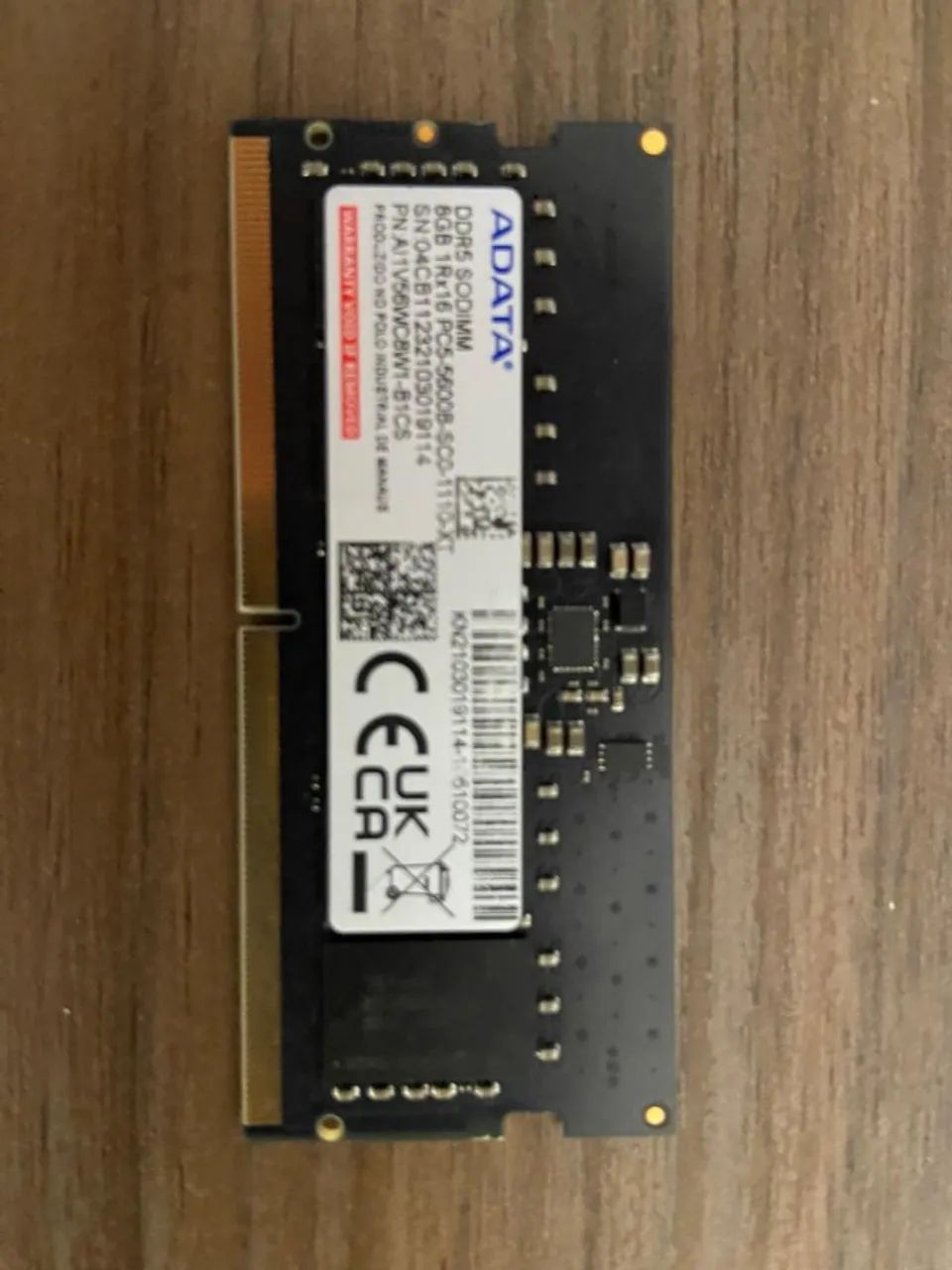 Memória Adata 8gb Ddr5 5600mhz para Notebook