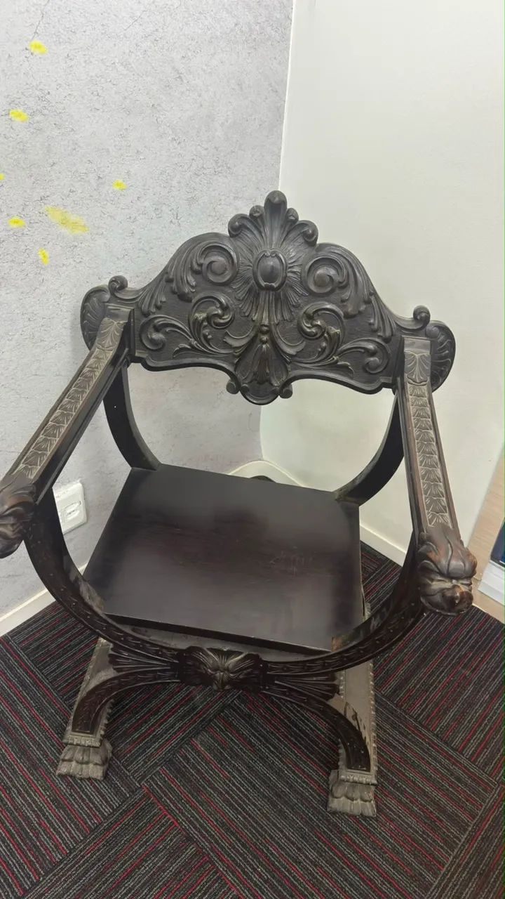 Cadeira trono Renascença Pata de Leão ORIGINAL - Foto 2