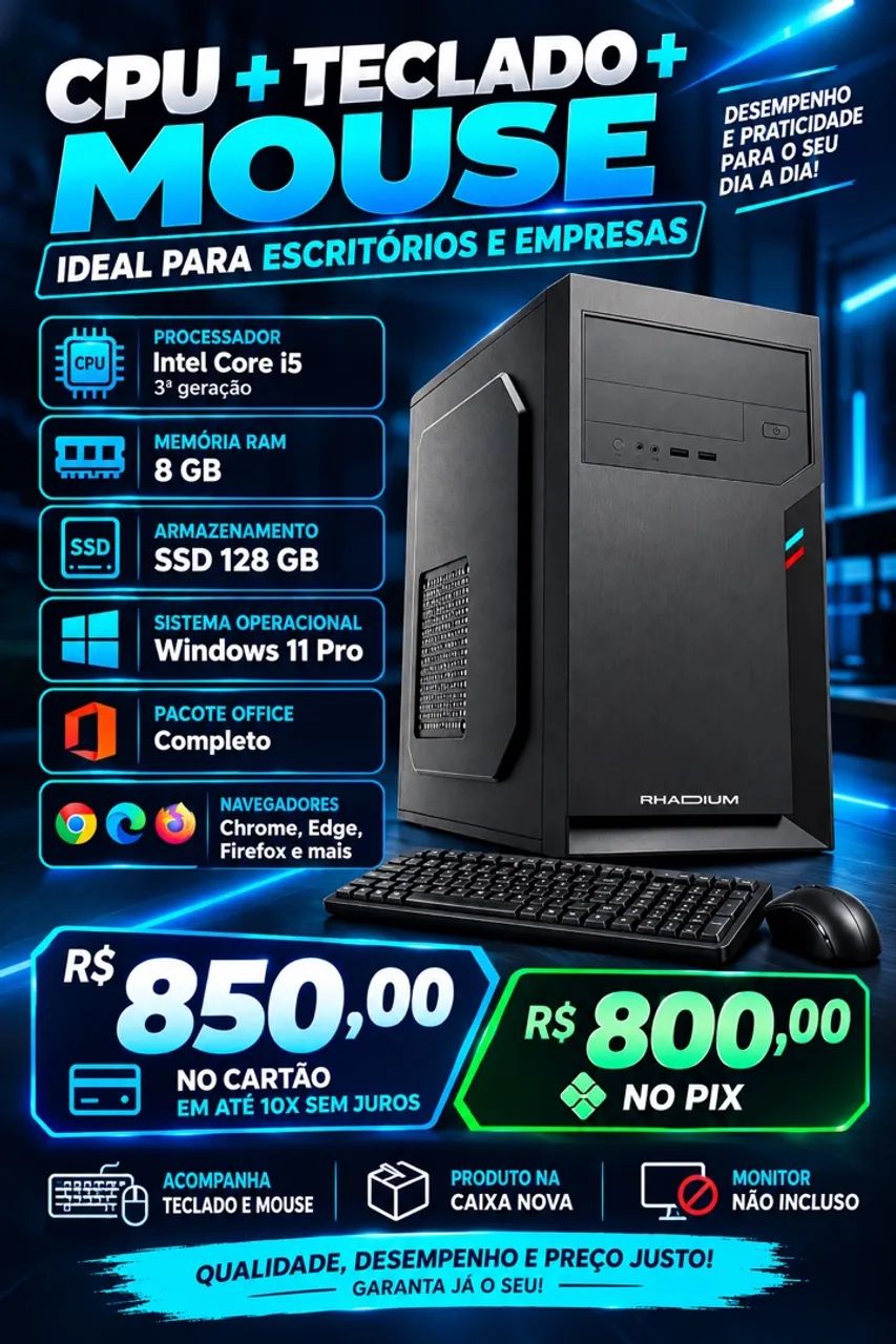 COMPUTADOR PARA ESCRITÓRIOS E EMPRESAS!