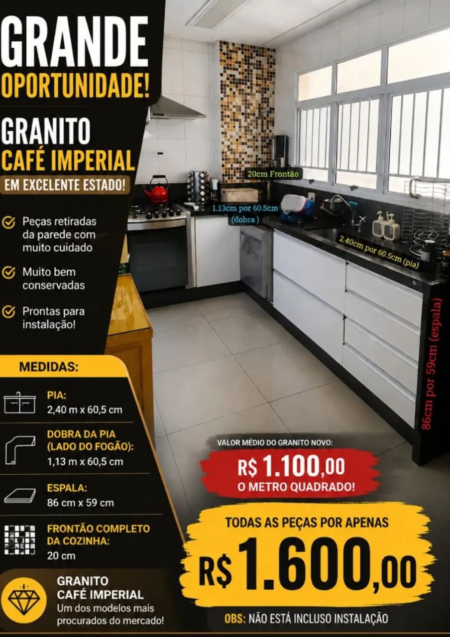 Pia em granito café imperial  - Foto 2