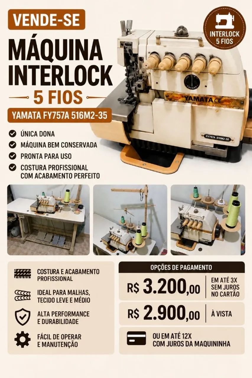 Maquina Interlock 5 Fios