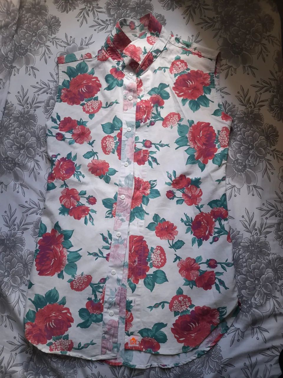 Camisa florida sem manga - Foto 2