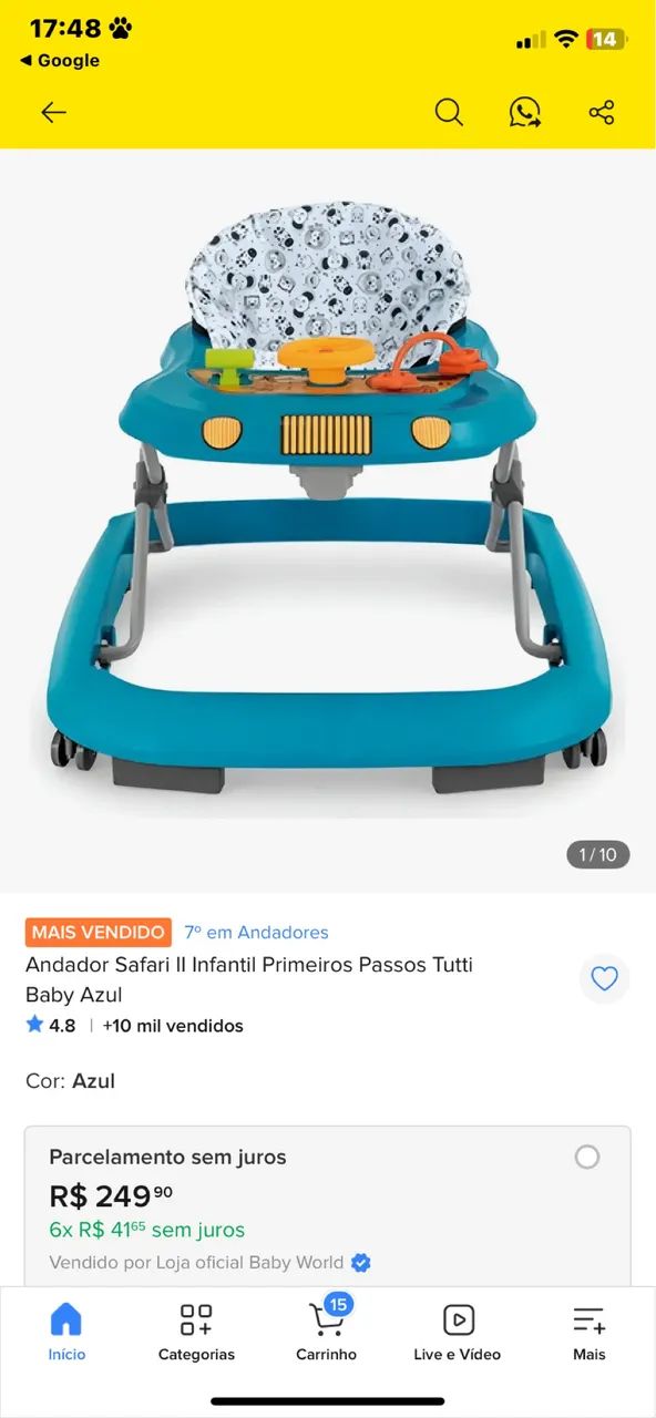 Andador para bebê 