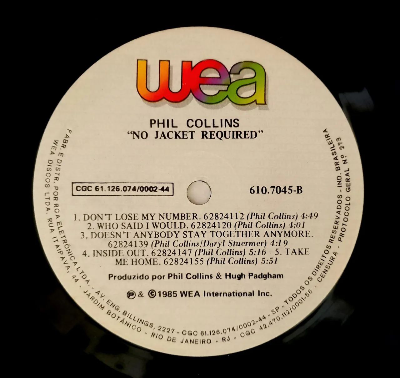 Lp Phil Collins - No Jacket Required/Sem encarte/1985/Excelente  - Foto 3