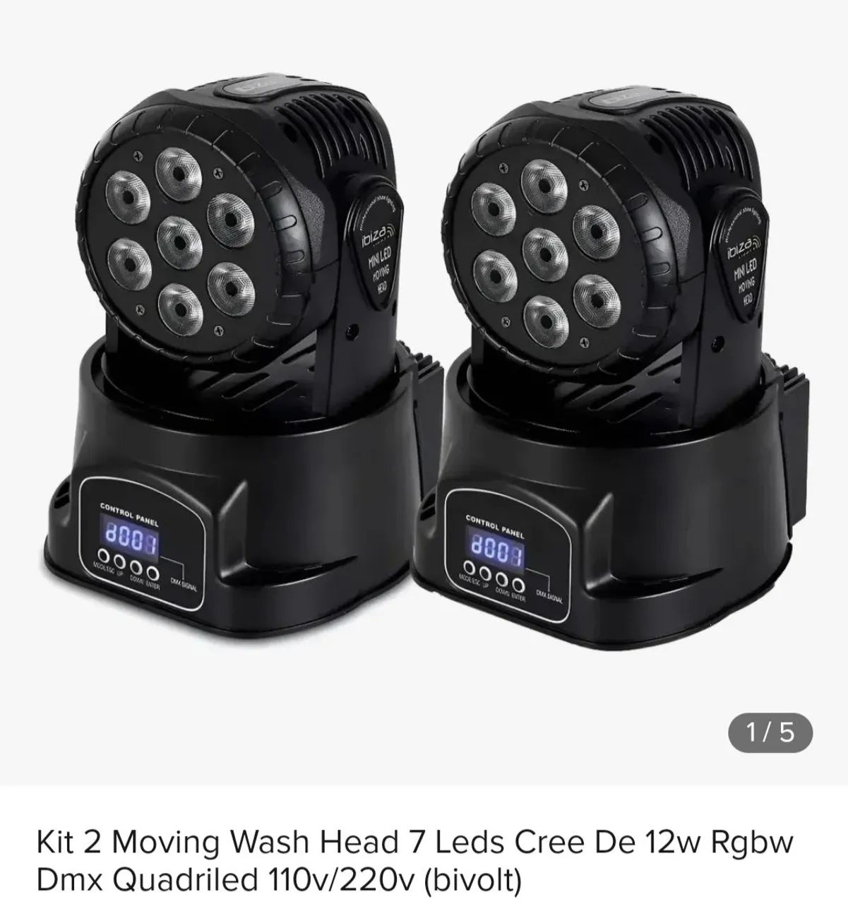 Kit 2 moving wast head 7 leds
