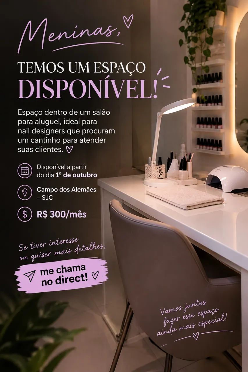 Vaga Aluguel Nails Designer