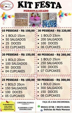 Kit Festas, Bolos, Doces e Salgados