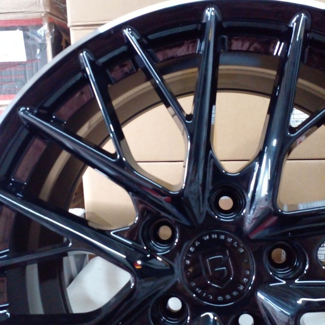 Jogo de rodas Roda Gisa FF6046 P/ 911/992 Preto Brilhante 5x130 - 20x8,5 e 21x11 - Foto 3