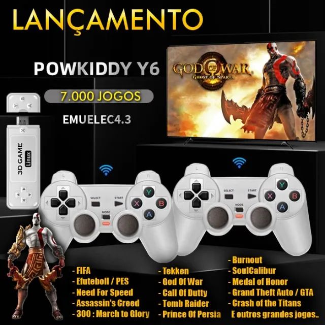 Game Stick Y6 Ver. 2.0 com 128GB Personalizado. - Retro Game do Jr