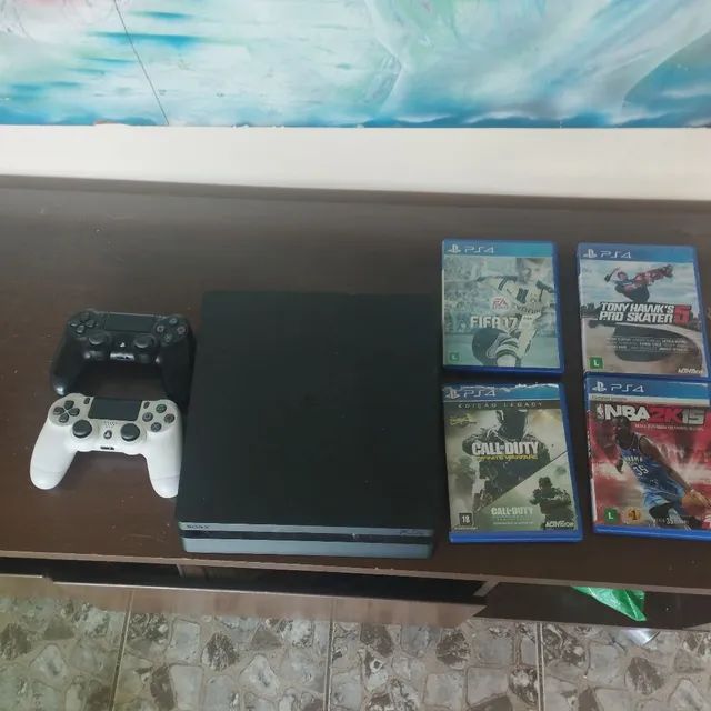 PlayStation 4 slim na caixa+2 controles especiais+jogos em 12X - Videogames  - Taguatinga Sul (Taguatinga), Brasília 1256076022