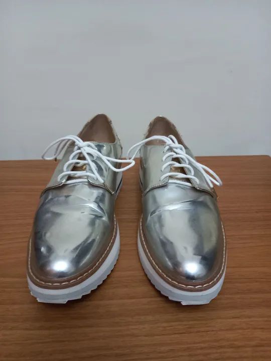 Sapato Zara oxford prateado