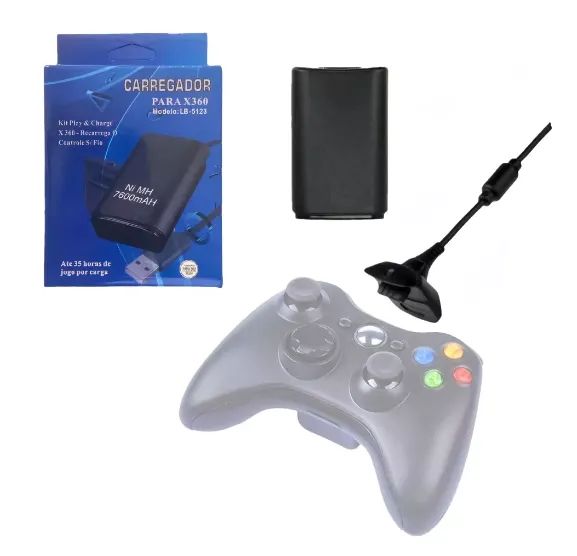 Kit Carregador e Bateria para Controle Xbox 360 LB-5123 - Foto 3