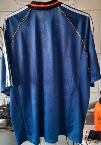 CAMISA SELECAO ESPANHA ADIDAS COPA 1998  FRANCA AZUL FRETE GRATIS - Foto 3