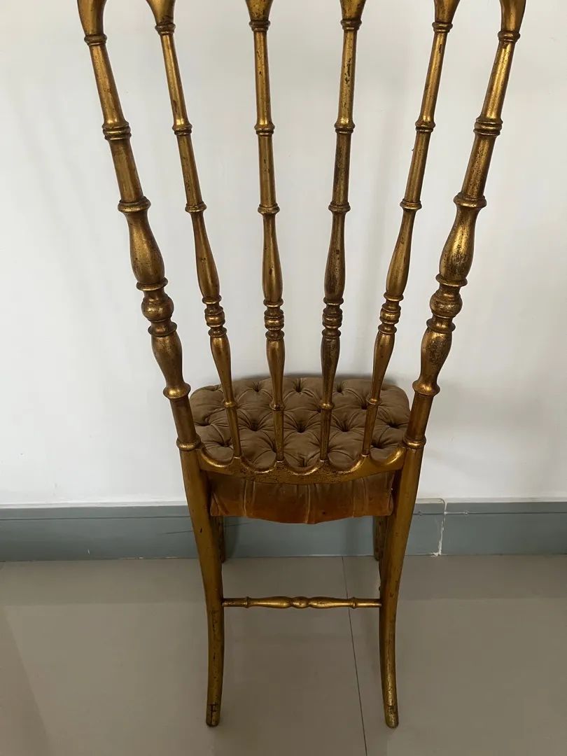 Cadeira  antiga Madeira Dourada  Luiz XV retro vintage - Foto 3