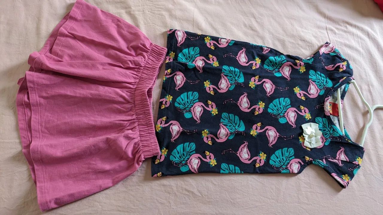 Conjunto de Roupa Infantil Flamingo - Tamanho 4 - Foto 3
