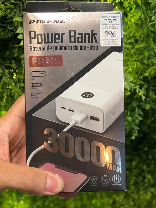 Bateria portátil power bank 30000mah nova lacrada 
