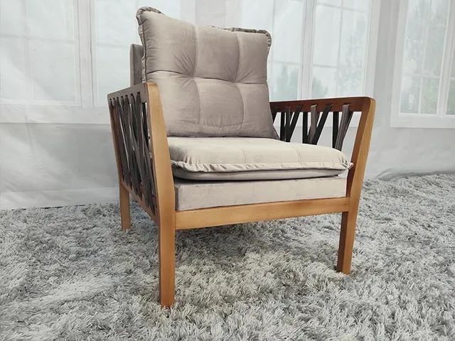Poltrona Decorativa Bege Duda a65