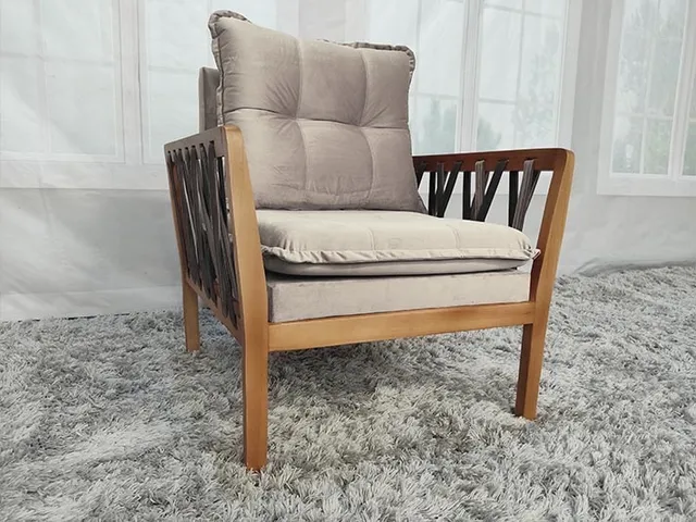Poltrona Decorativa Bege Duda a65