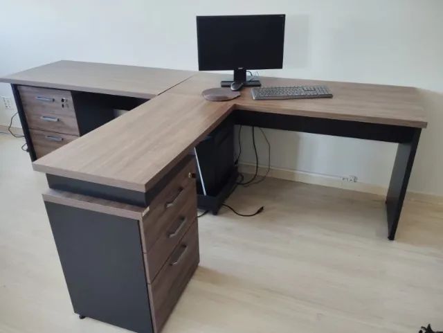 Kit mesa em L para escritório + gaveteiro - Foto 4
