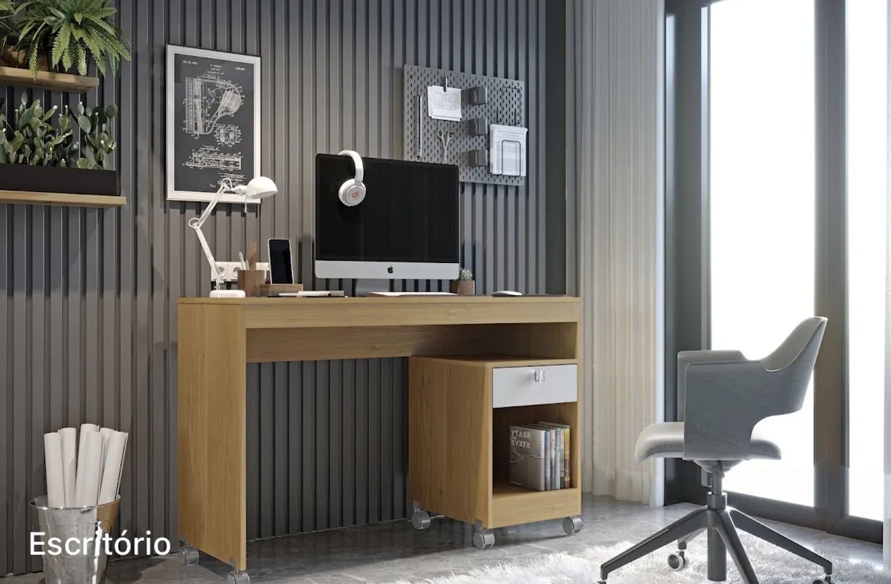 Mesa Office com Rodízio Luna t44