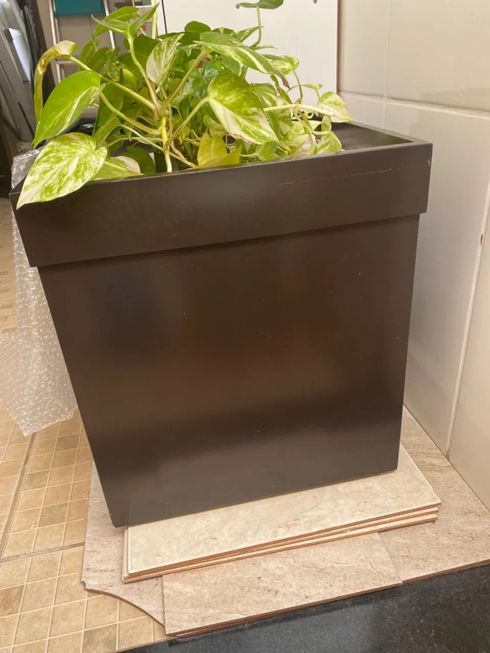 Cachepot em madeira para plantas