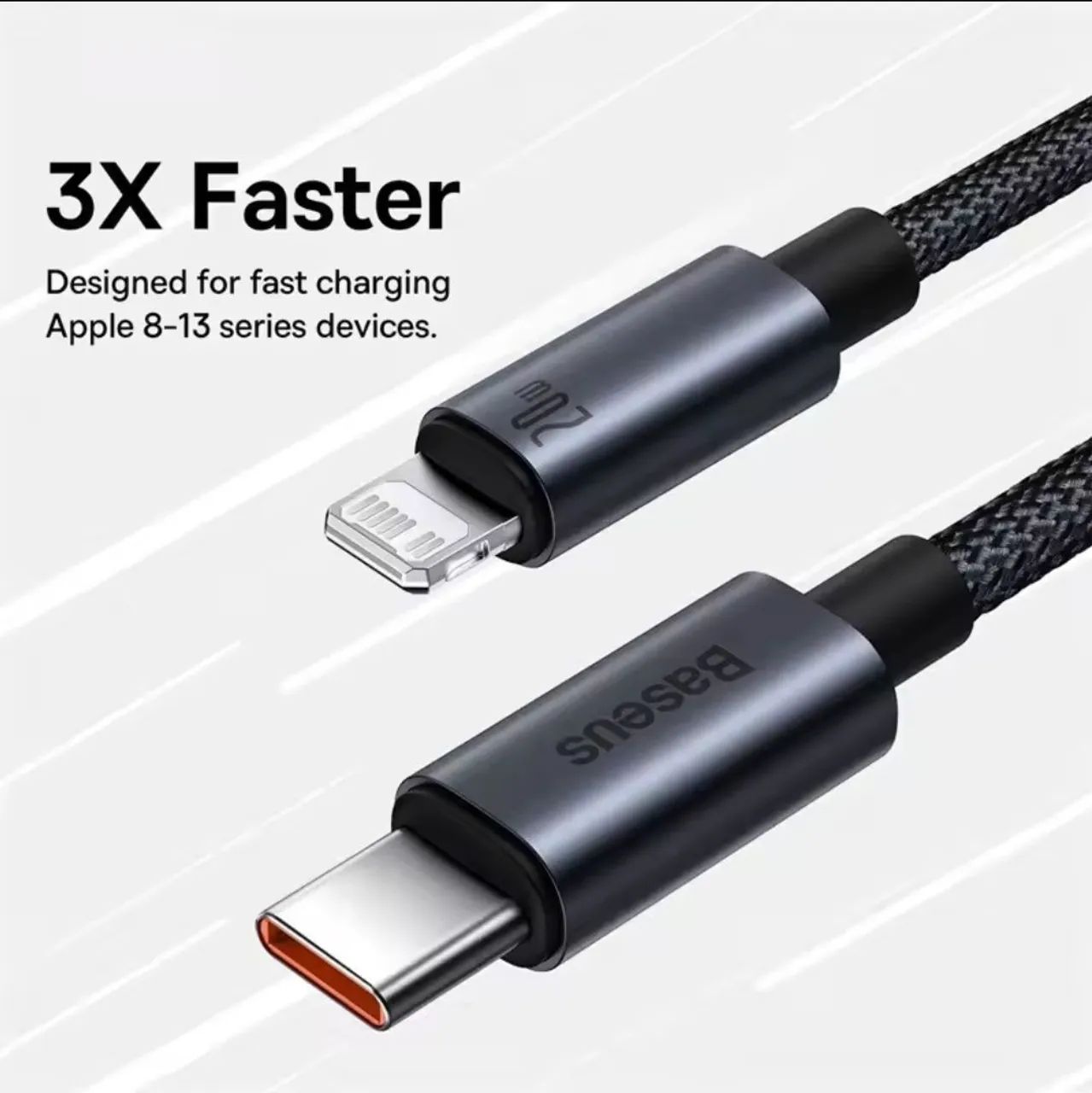 Cabo USB-C para Lightning Baseus 20W - Carregamento Rápido e seguro - Foto 2