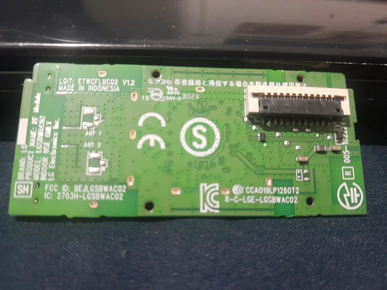 Placa (Wi-Fi e Bluetooth) TV LG 65un7100PSA ORIGINAL <br>Copy model name<br>Placa (Wi-Fi  - Foto 2