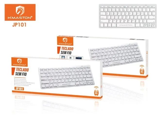 Teclado H'maston Jp101 Sem Fio Branco Ou Preto Bluetooth