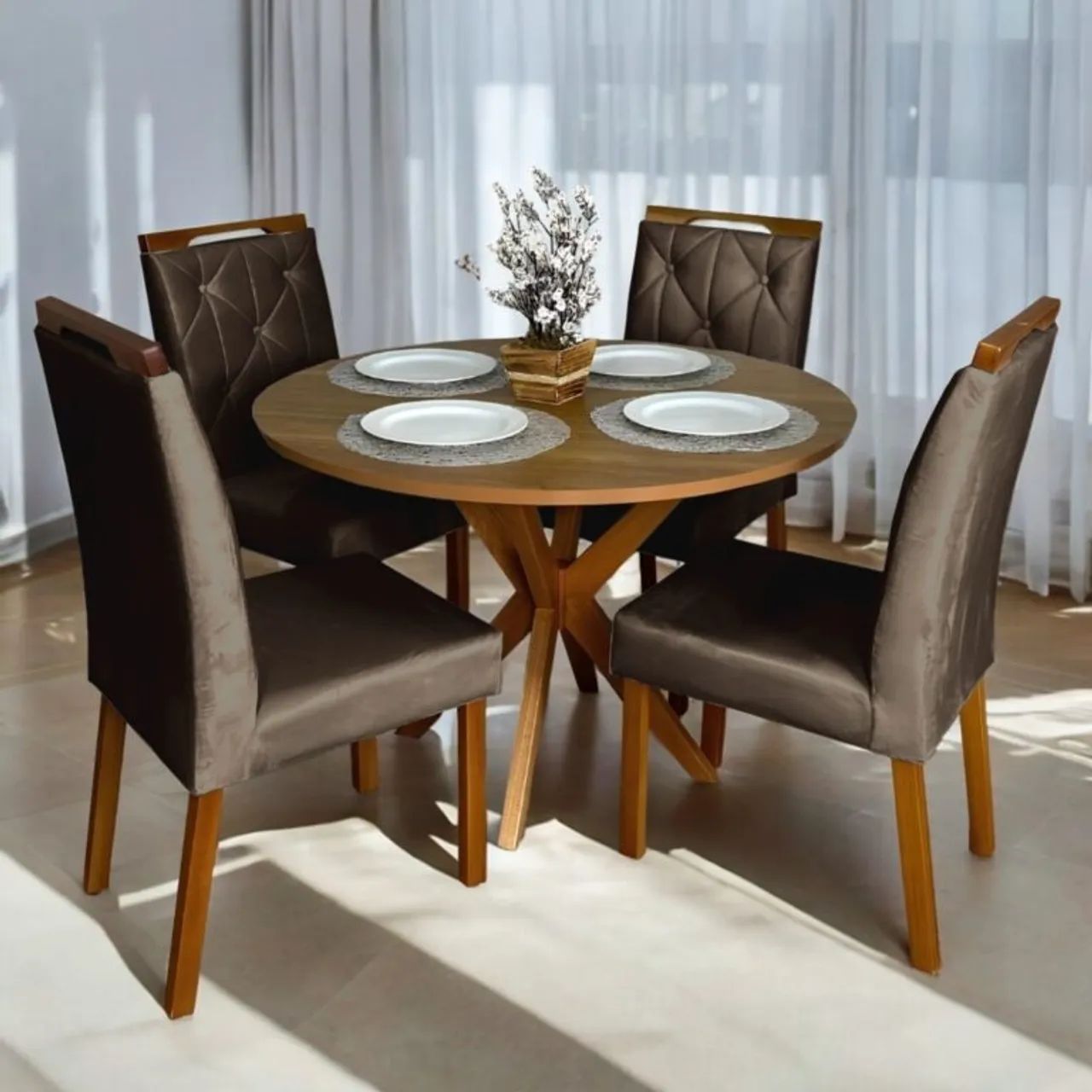 Conjunto Mesa de Jantar Redonda com 4 Cadeiras Verona tt543 - Foto 3