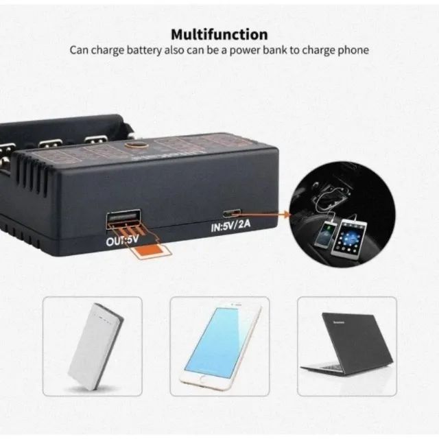 Carregador Liitokala Lii-402 Para Varios Tipos De Baterias 18650 Com Usb - Foto 4