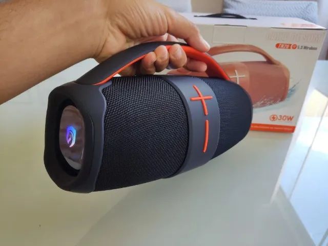 Caixa Som USB Bluetooth Tn26 Prova D'água com LED RGB 