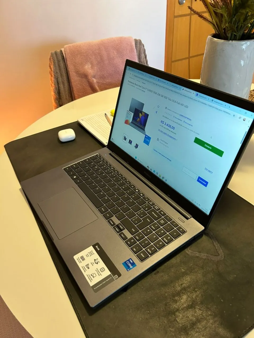 NOTEBOOK SAMSUNG Book Intel Core I7 1165G7 8GB 256 GB SSD Tela 15,6 Full HD LED