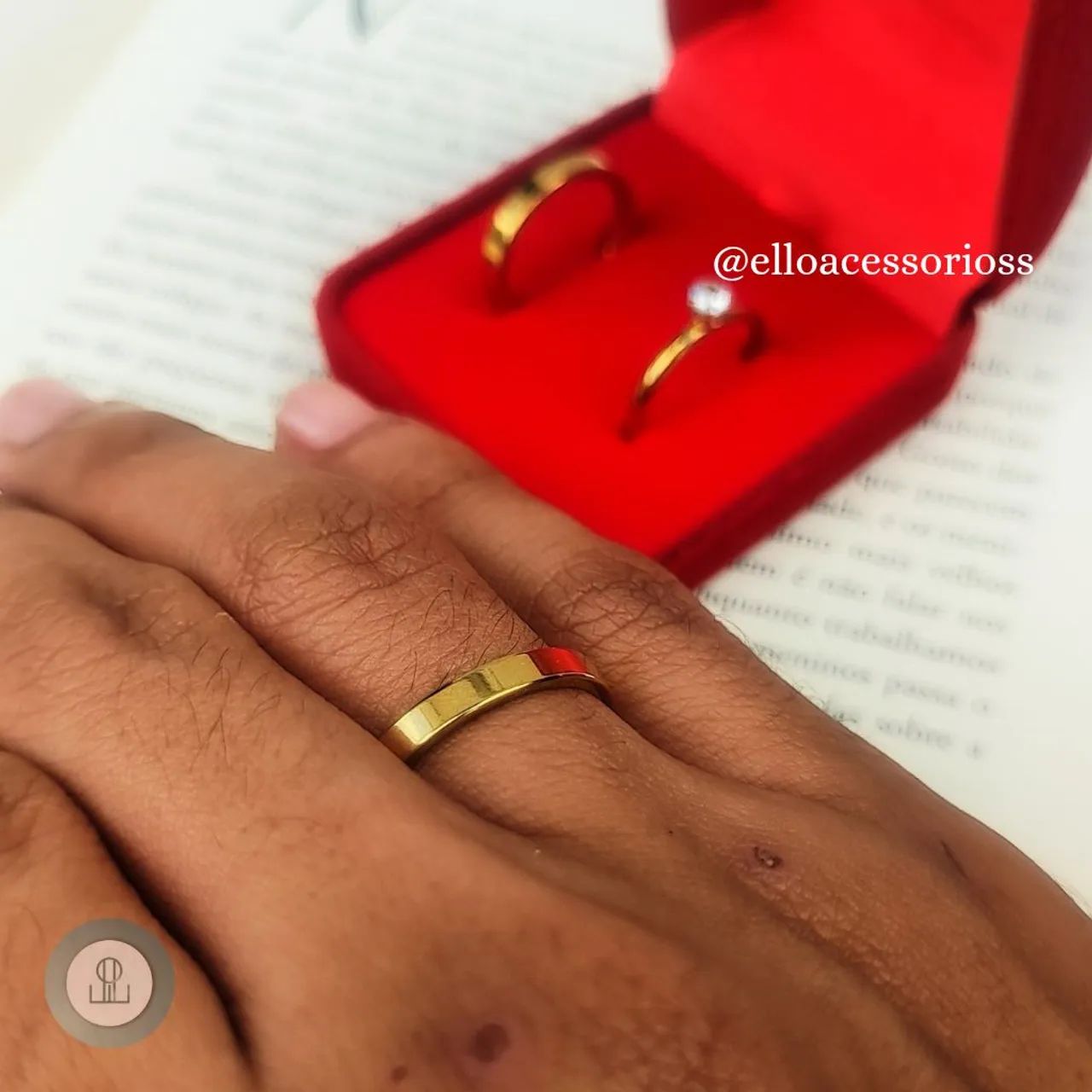 Alianças Retas banhadas a ouro com 3mm - Foto 2