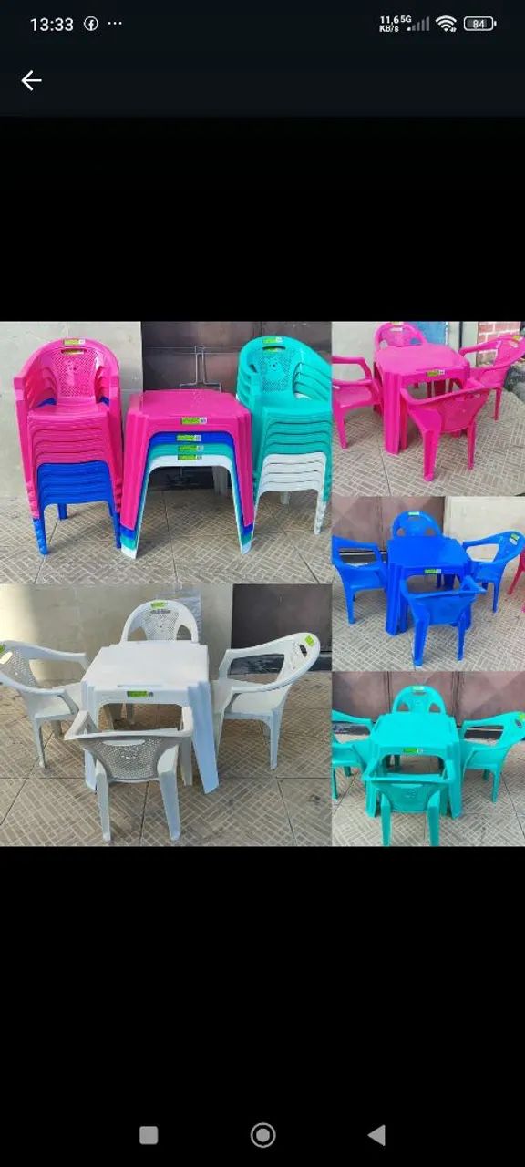 Conjunto de Mesinha e Cadeiras Infantis Coloridas - Foto 2