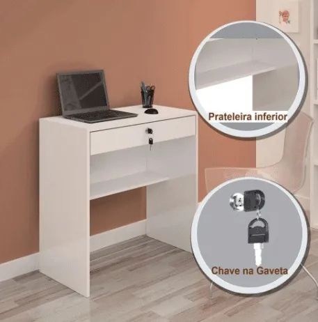 Escrivaninha Compacta com Gaveta e Prateleira -ENTREGA HOJE !!! 
