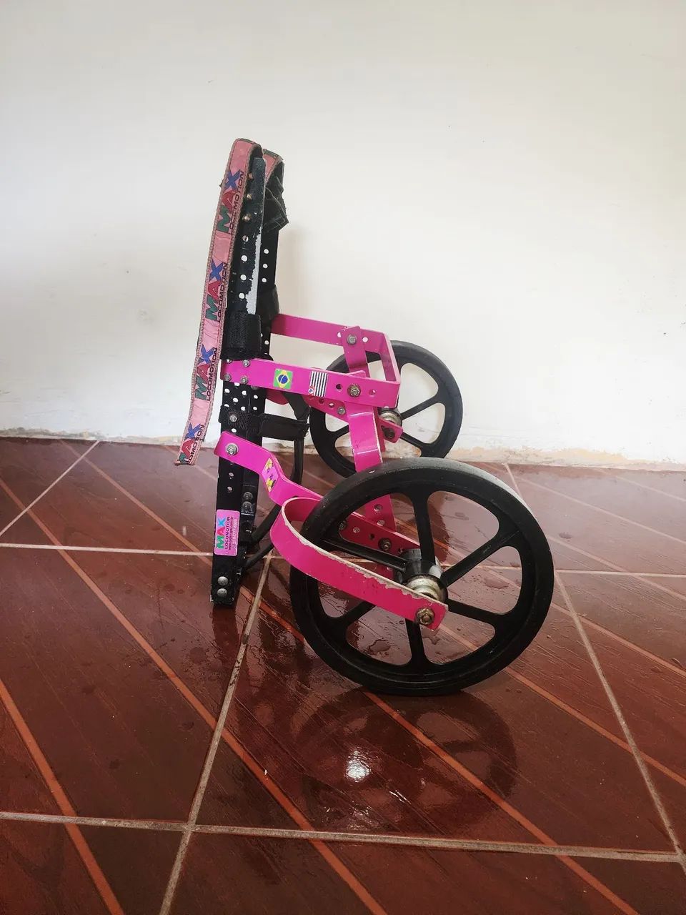 Cadeira 2 Rodas Para Cachorro Deficiente Rosa - Foto 3