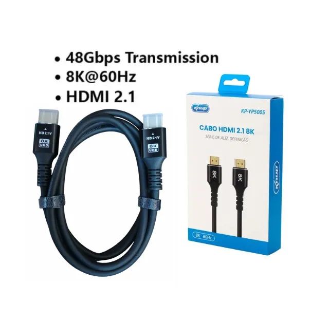 Cabo Hdmi 2.1 4k/120hz 48gbps 5m Knup - Foto 5