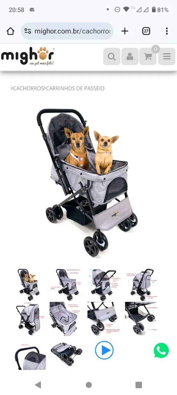 Carrinho de passeio para Pets - Foto 5