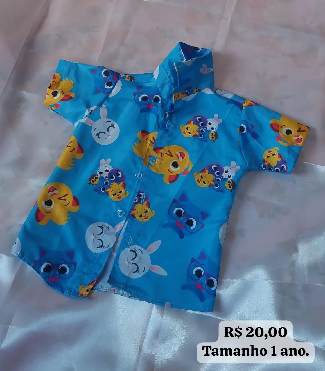 Camisa Infantil Estampada bolo fofo- Tamanho 1 ano