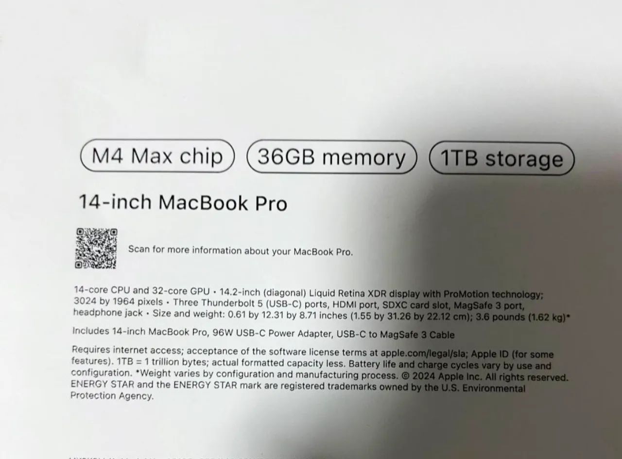 MacBook Pro Chip M4 Max 2024 14.2 36GB/ 1TBSSD  - Foto 2