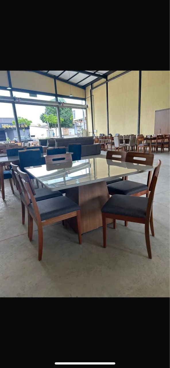 Mesa de jantar com 6 cadeiras 65060623917441121