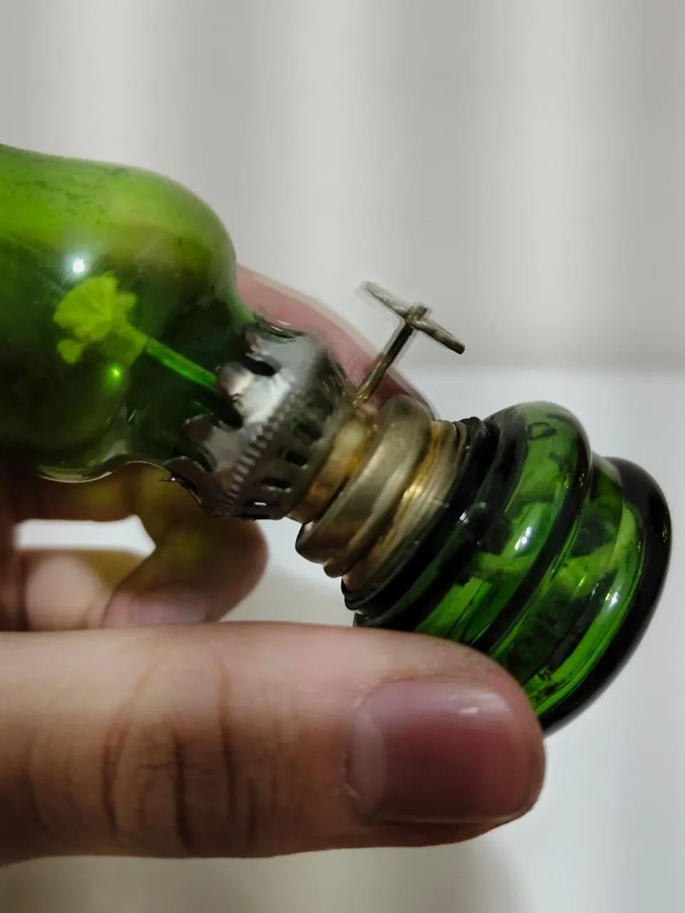 Lampião Lamparina Em Vidro Com Tulipa Em Vidro Uso Decoração 10 cm - Foto 4