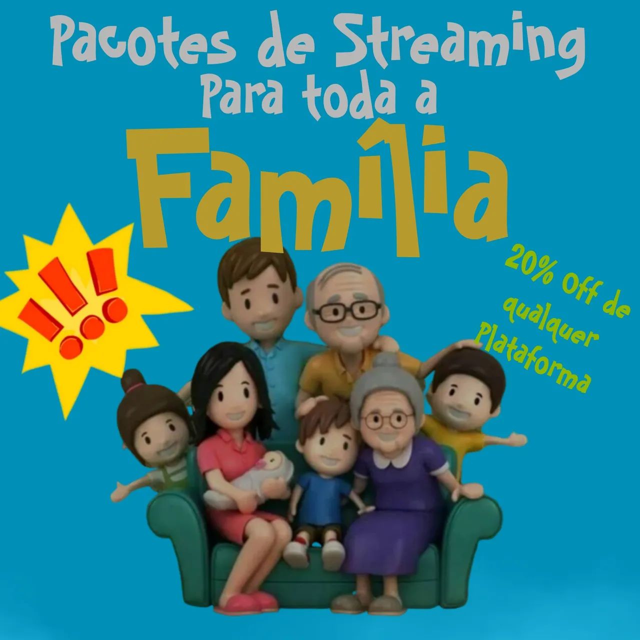 Pacotes de Streaming para toda a Família - 20% OFF!