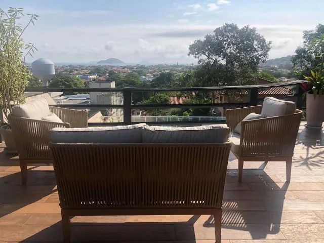 CONJUNTO SOFÁ PARA ÁREA EXTERNA COM BASE DE MADEIRA - Foto 3