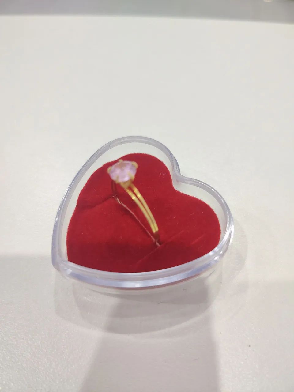 Anel de ouro com Pedra Rosa - Foto 2