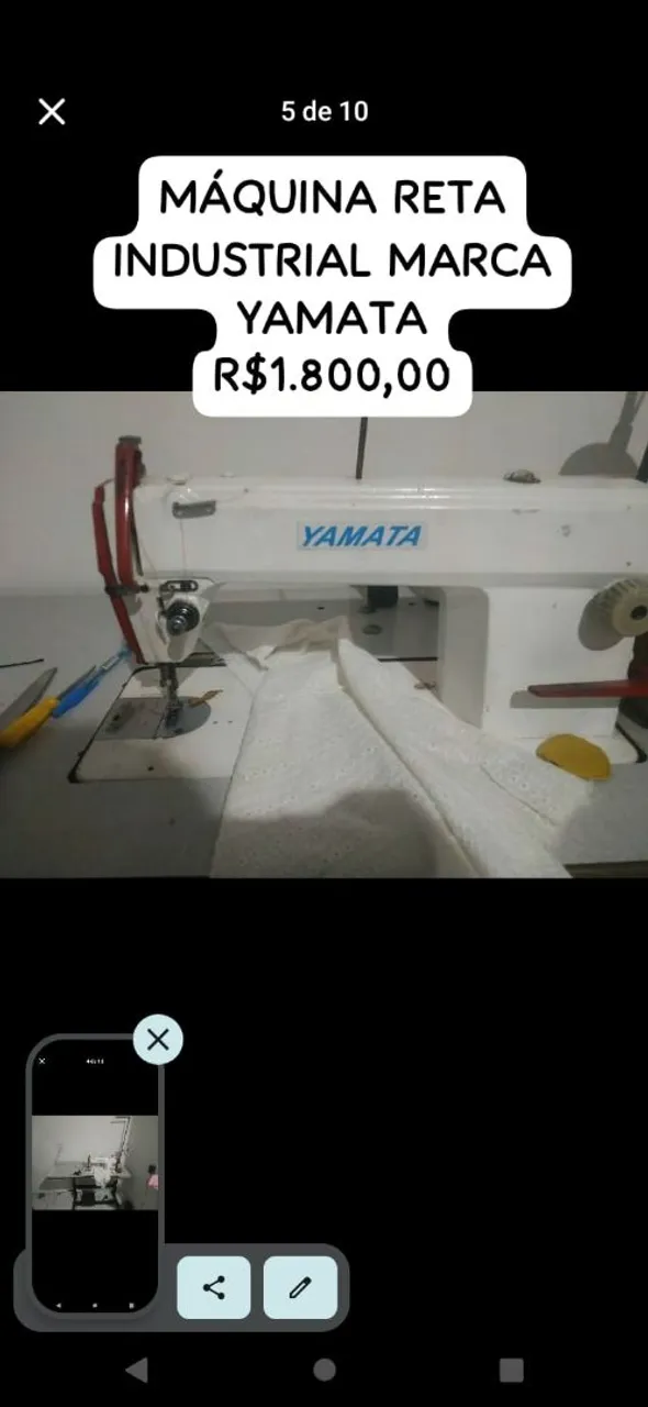 Máquina Reta Industrial Yamata - R$1.800,00